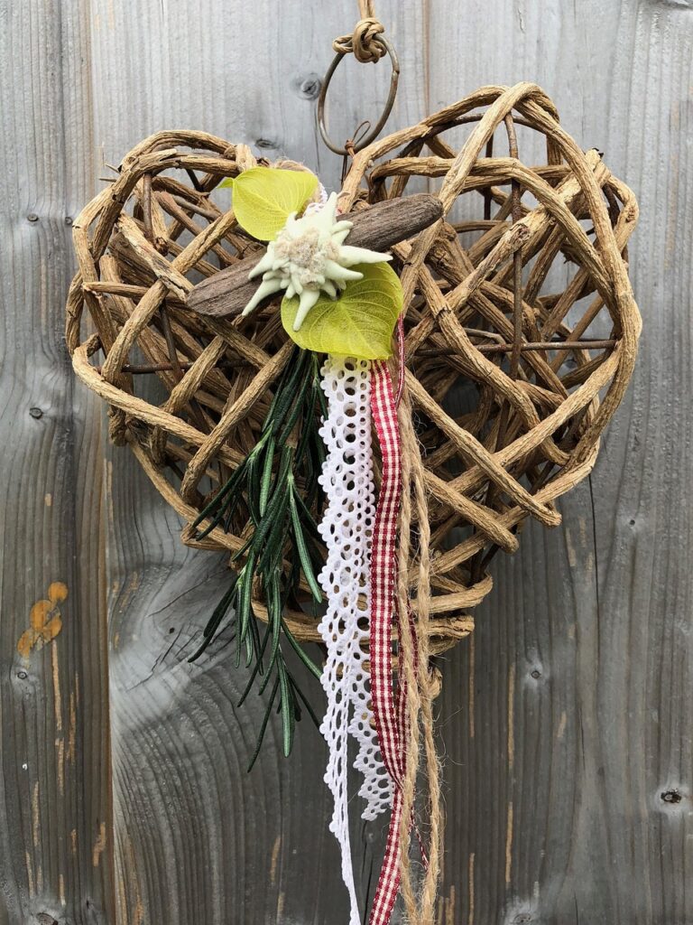decoration, heart, love, romantic, wood, decorative, romance, deco, alpine flair, braid, nobly, wickerwork
